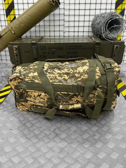Сумка-баул армейская походная 3 в 1 на 65 л пиксель рюкзак для военных и туристов усиленный | Зображення 5