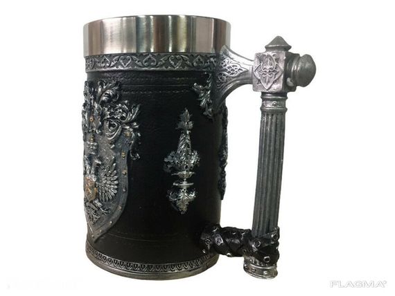 Кружка Чашка 3D Skull Mug Череп Пивная кружка Двуглавый Орёл | Зображення 5