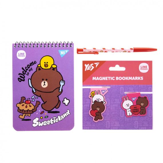 Набір канцелярський YES Line Friends № 3 450153 3 предмети | Зображення 1
