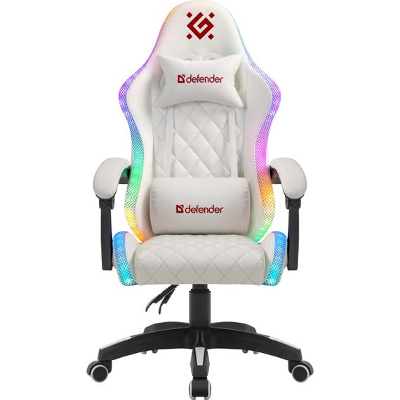 Крісло ігрове Defender Energy, Клас 4, 50мм, PU, RGB, біле | Зображення 1