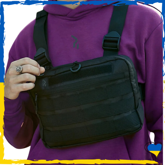 Сумка-жилет розвантажувальна тактична нагрудна чорна