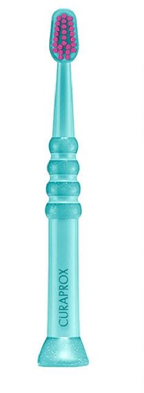 Зубна щітка дитяча Curaprox CS Baby з гумованою ручкою (0-4 років), Зелений з рожевим (GP)