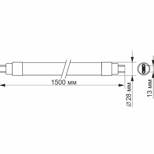 Лампа T8 24W G13 6200К 1,5м 220V матова LED Videx | Зображення 1
