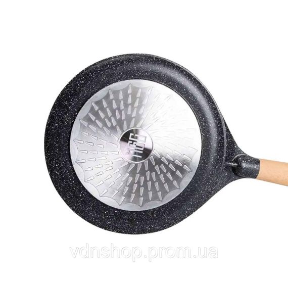 Алюмінієва млинцева сковорода з мармуровим антипригарним покриттям Ø 26 см, товсте дно MGC Black HP-4-429B | Зображення 4