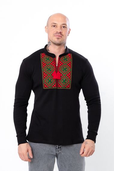 Вишиванка чоловіча з довгим рукавом Носи своє 48 Чорний (p-14983-171003)