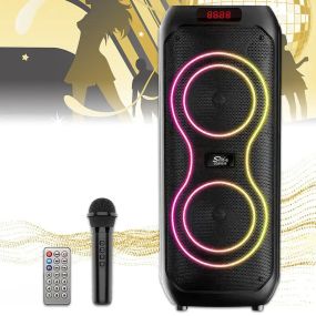 Беспроводная караоке-колонка с двумя микрофонами SPS ZQS8255