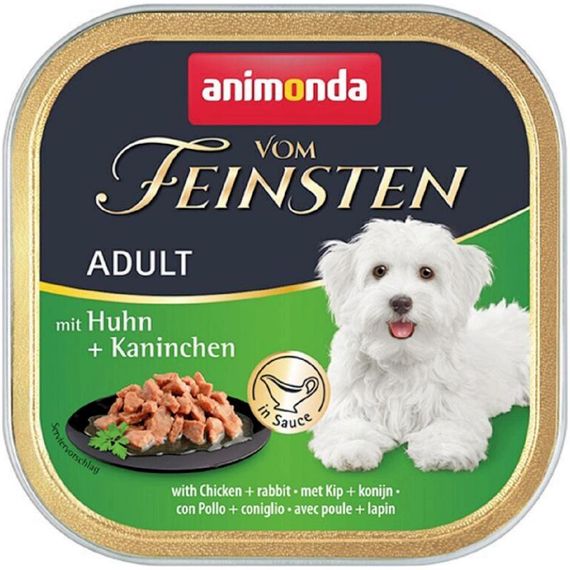 Вологий корм для дорослих собак Animonda Vom Feinsten Adult в соусі курка та кролик 150 г (4017721823357)