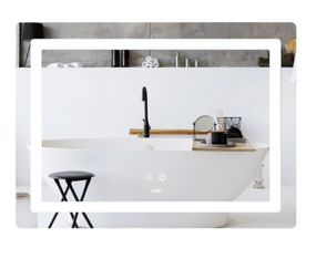 Зеркало Lidz Kubis (KU2) 700х500 мм, прямоугольное, с LED-подсветкой Touch, антизапотеванием, димером, регулировкой яркости LD78LF90448486