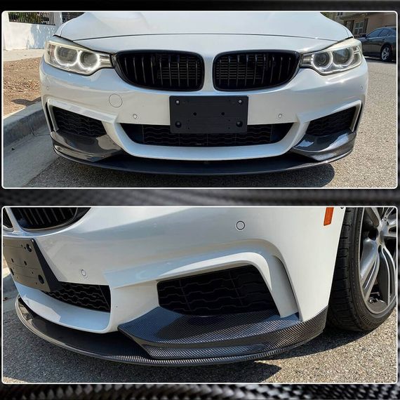 Накладка на передній бампер Lip V3 (для M-Sport, Карбон) для BMW 4 серія F-32 2012-2020 рр | Зображення 2