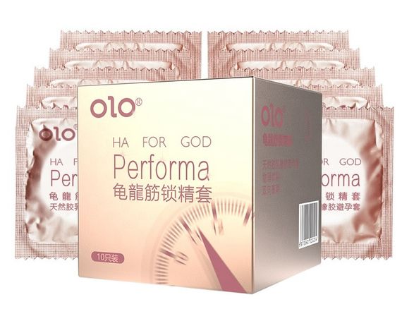 Латексні тонкі текстуровані презервативи з ароматом ванілі OLO - HA FOR GOD Performa, 10 шт sexstyle