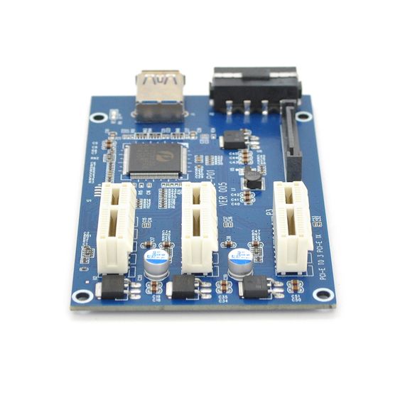 Cпліттер-розгалужувач-хаб PCI-e x 1 на 3 порту х 1, BOX