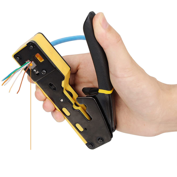 Многофункциональный обжимной инструмент SV для разъемов RJ45, cat5e, cat6, cat6a, 6P/8P Желтый (sv2618), Желтый | Зображення 3
