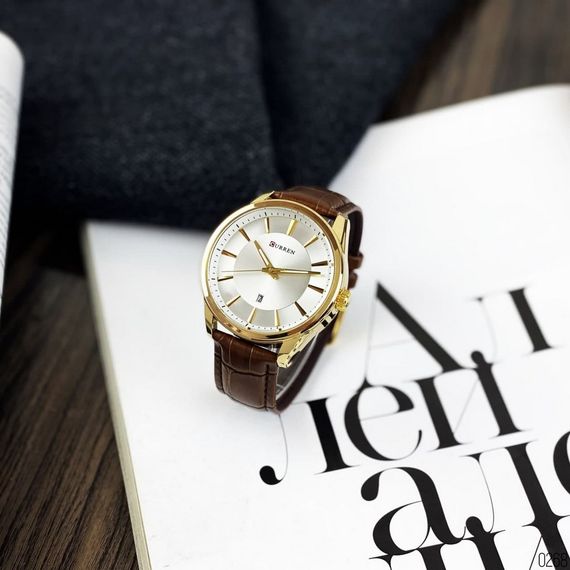 Чоловічий годинник Curren 8365 Brown-Gold-White | Зображення 4