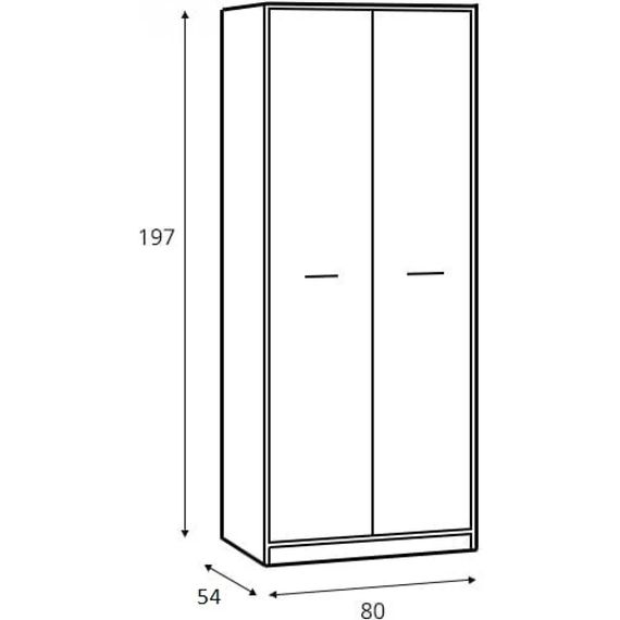 Шафа для одягу Гербор Непо SZF2D Дуб сонома/Німфея альба (GRB-1436) | Зображення 2