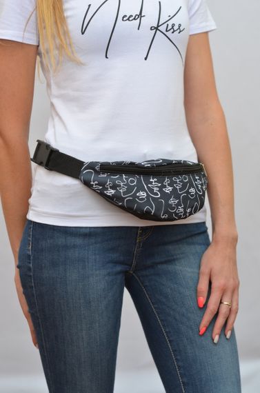 Сумка поясна бананка 4Profi Міні з принтом Сілует з одним відділенням 20357 | Зображення 5