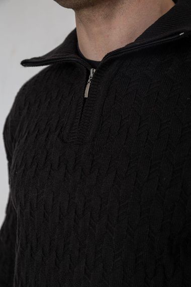 Светр чоловічий однотонний, колір чорний, 161R905 | Зображення 4