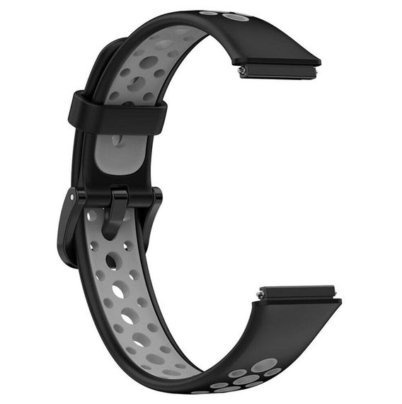 Силиконовый ремешок Primolux Perfor Classic для фитнес браслета Huawei Band 7 - Black&Grey | Зображення 3