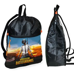 Рюкзак-мішок для взуття, спортивної форми Пабг «PUBG» дитяча сумка для змінки з розширювачем (01347)