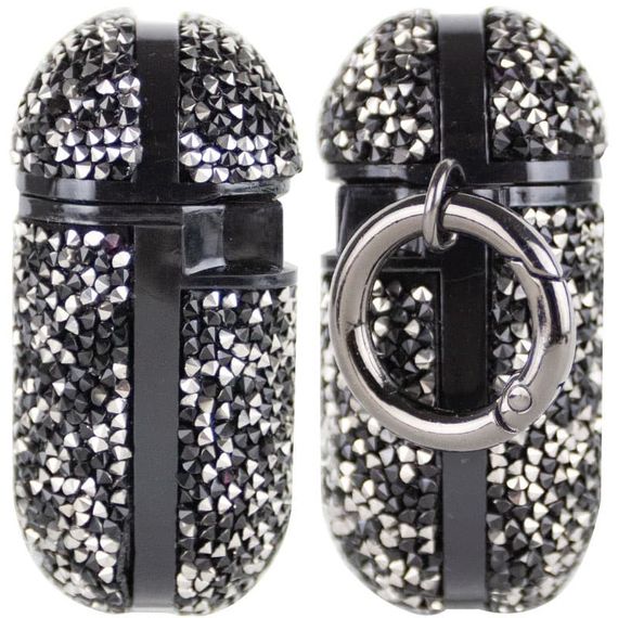 TPU чохол Bling World Rock Diamond для навушників AirPods 1/2 Чорний | Зображення 2