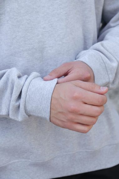 Утеплений оверсайз світшот на флісі з принтом Without Deadly Gray | Зображення 3