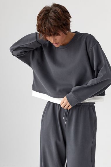 Теплий спортивний костюм з контрастним нижнім шаром - темно-сірий цвет, M/L (є розміри) | Зображення 2