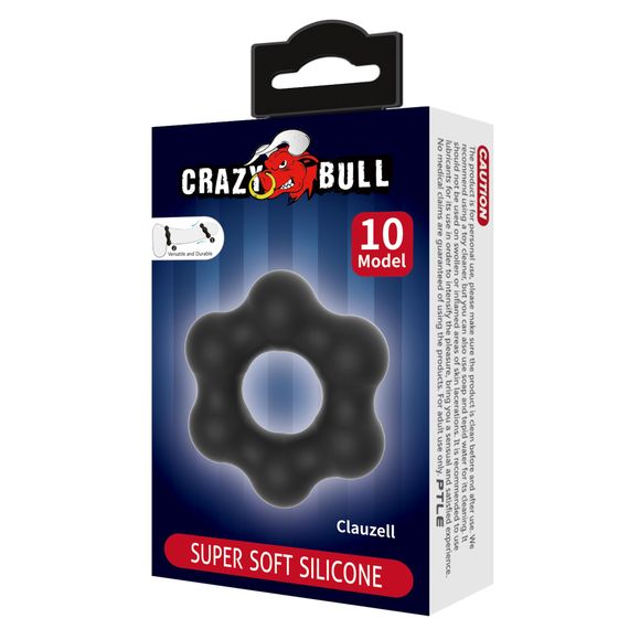 Ерекційне кільце Crazy Bull Super Soft Silicone Clauzell, чорне | Зображення 3