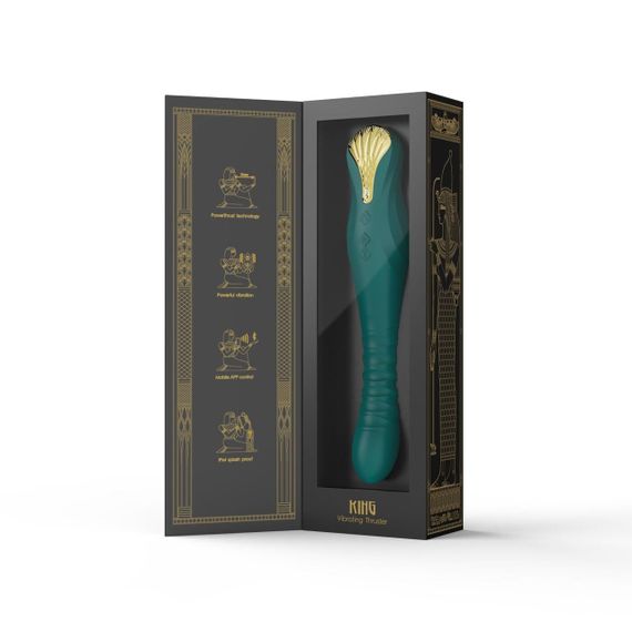 Смартвібратор-пульсатор Zalo — King Turquoise Green, кристал Swarovski sexstyle | Зображення 8