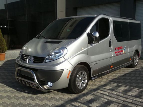 Кенгурятник WT003-4 (нерж.) С надписью для Renault Trafic 2001-2015 гг | Зображення 2