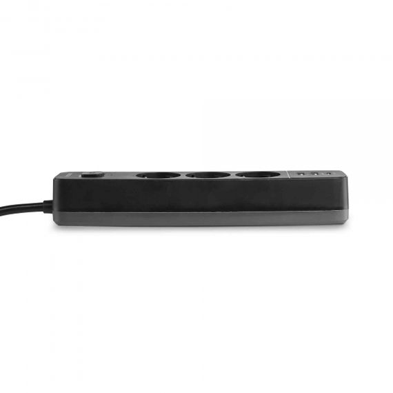 Мережевий подовжувач VIDEX ONCORD з/з 3п 3м (3x1.5мм) 2.4А 2USB+USB-C з кнопкою Black | Зображення 5