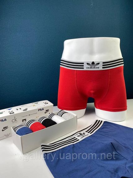 Подарунковий набір чоловічих трусів Adidas ReLuxe в коробці - ціна поштучно  - розмір XL | Зображення 4