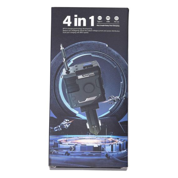 Автомобільний зарядний пристрій MECHA з висувними кабелями та портами USB/Type-C Рожевий HP-A1P | Зображення 7