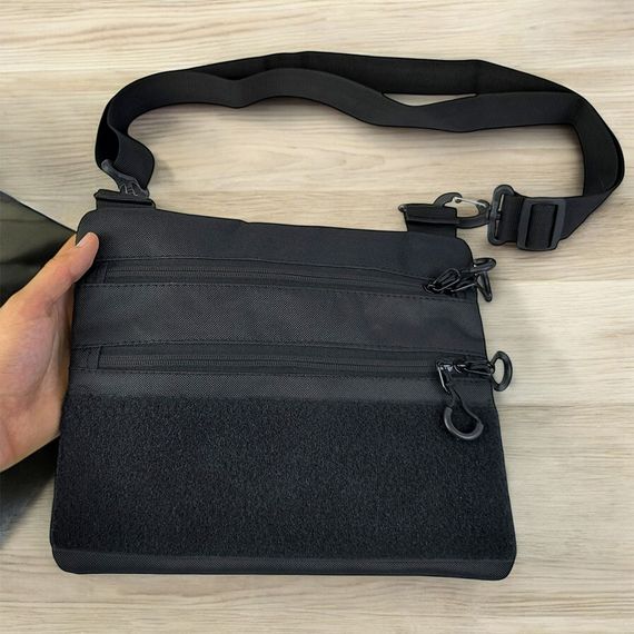 Сумка тактична чорна для скритого носіння з кобурою, чоловічий месенджер з кордури | Зображення 3