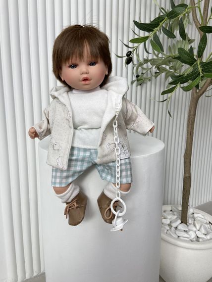 Интерактивная Звуковая Кукла Мальчик Марина Пау Испанская Виниловая Кукла Bunny Petite Tiffani Marina & Pau в Коробке 40 см