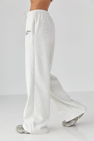 Утеплені спортивні штани з написом - світло-сірий цвет, L/XL (є розміри) | Зображення 4