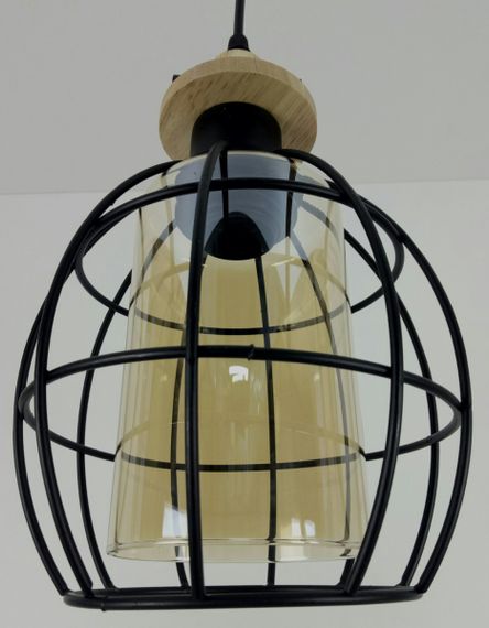 Люстра підвісна LOFT на 1 лампочку 25070 Чорний 33-80х17х17 см. | Зображення 2