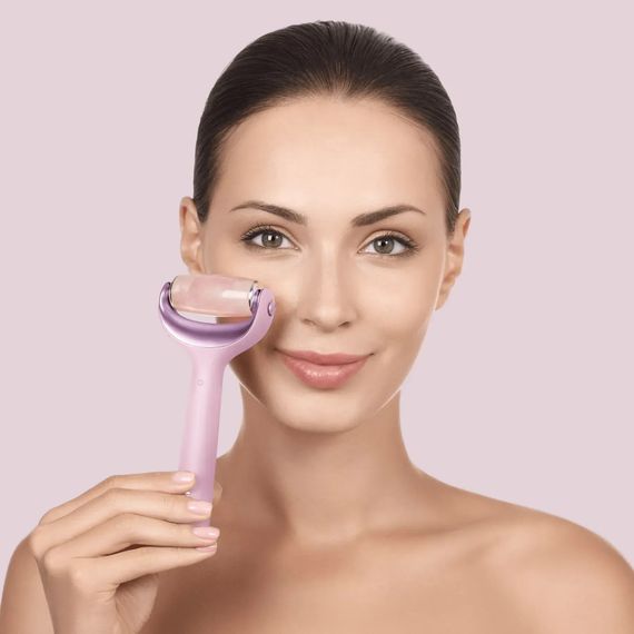 Ролик для игловой мезотерапии лица и тела GESKE MicroNeedle Face&Body Roller 9в1 turquoise, Розовый | Зображення 3