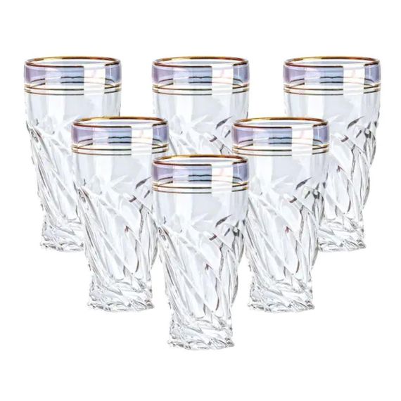 Стеклянные стаканы набор из 6 штук по 250 мл синий HP567