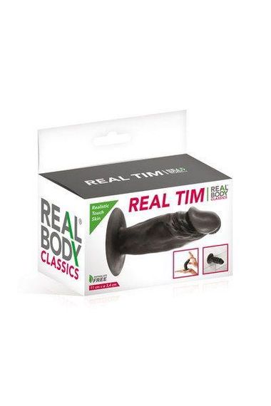 Фалоімітатор Real Body — Real Tim Black, TPE, діаметр 3,4 см Sex Aura | Зображення 2