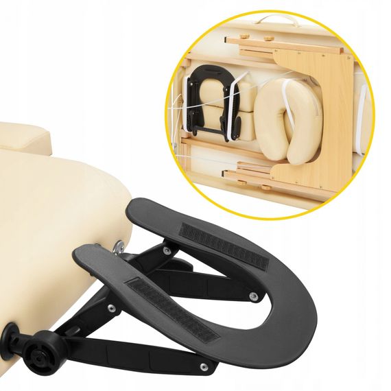 Масажний стіл складаний 4FIZJO Massage Table Wood W70 Beige TABLEW70BEIGE (P-5907739318343) | Зображення 3