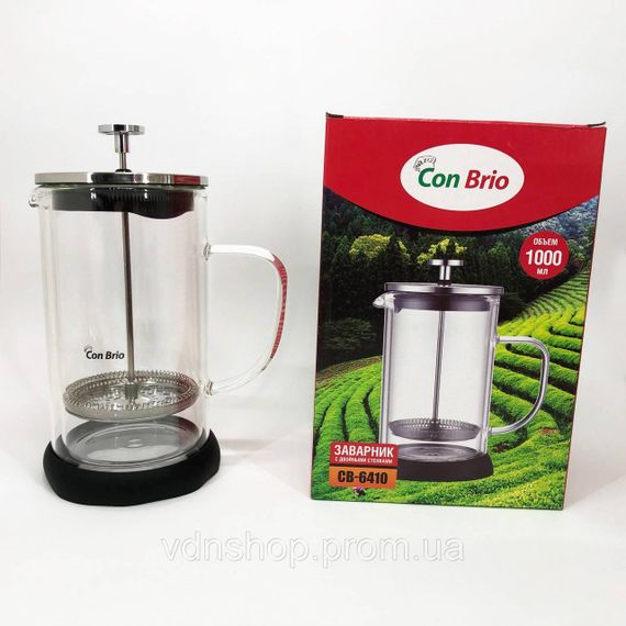 Френч-прес з поршнем Con Brio 1л CB-6410 1 л, Френч-прес з хорошого матеріалу, Заварник для кухні OI-88 | Зображення 8