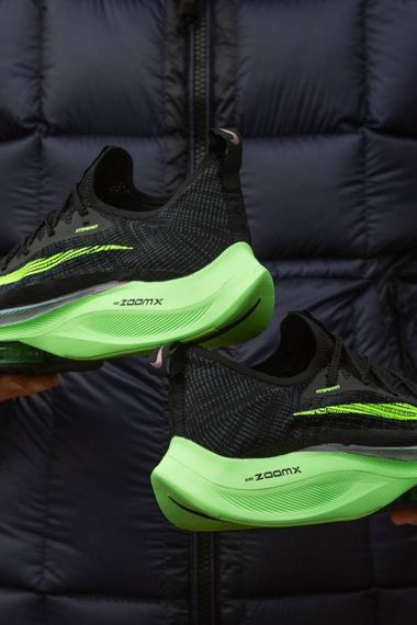 Кросівки весна-літо Nike Air Zoom Alphafly  текстиль Чорний Синій Зелений | Зображення 3