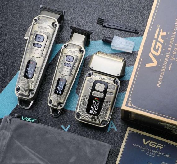 Комплект VGR 3 в 1 V-640 S3 BLACK - машинка для стрижки, триммер і електробритва шейвер (46251-V-640 S3 BLACK,_2566) | Зображення 7