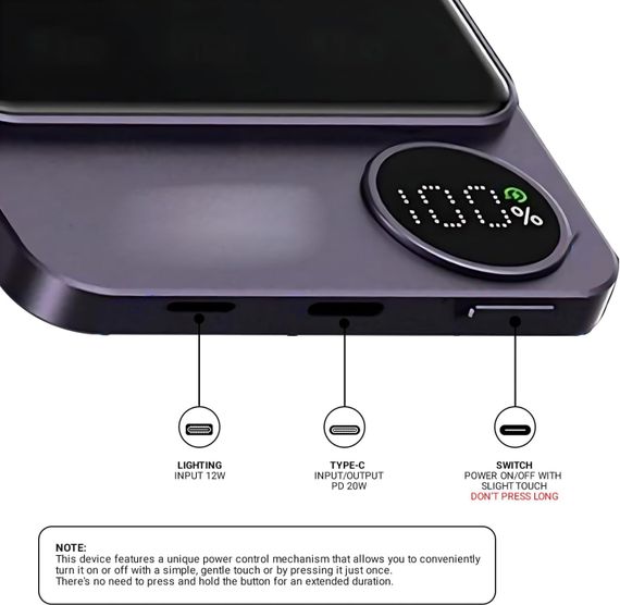 Беспроводной Power Bank MagSafe 20 000 mAh для телефона ∙ Зарядное устройство Power Bank MagSafe 20 000 mAh | Зображення 1