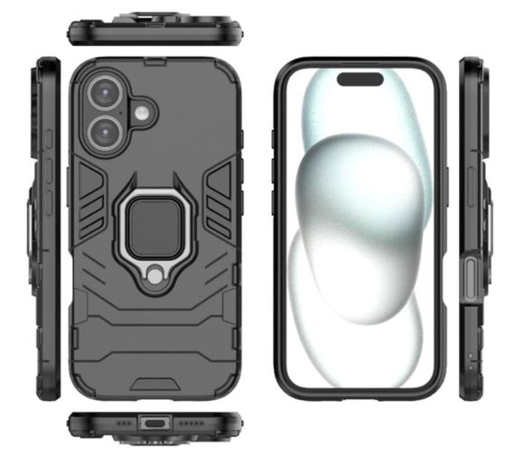 Чехол бампер Primolux Ring Armor для Apple iPhone 16 - Black | Зображення 3