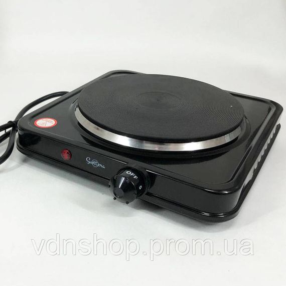 Плити для приготування Suntera SP-1930 черная, Плита побутова портативна, Електроплита на 1 конфорку RA-75 | Зображення 1