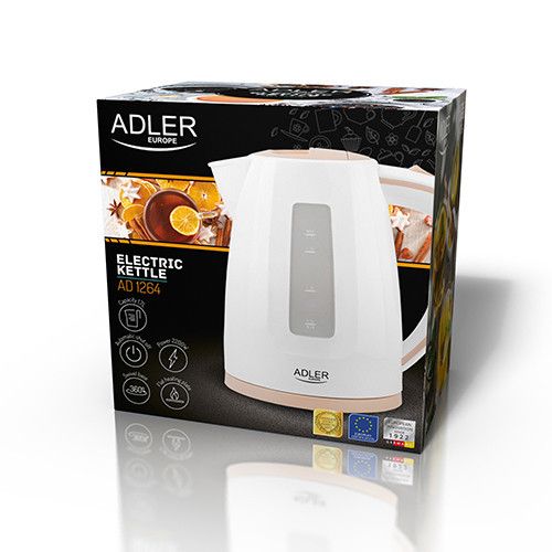 Електрочайник пластиковий Adler AD 1264 white 1,7 літр | Зображення 5