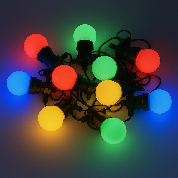 Гірлянда вулична різнобарвні кулі 5 м/10 лампочок/IP65 SFK-47 | Зображення 2