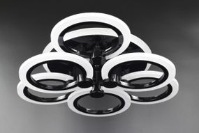 Люстра світлодіодна стельова LED світильник для квартири на стелю лед з пультом 26118 Чорний 11х47х47 см.