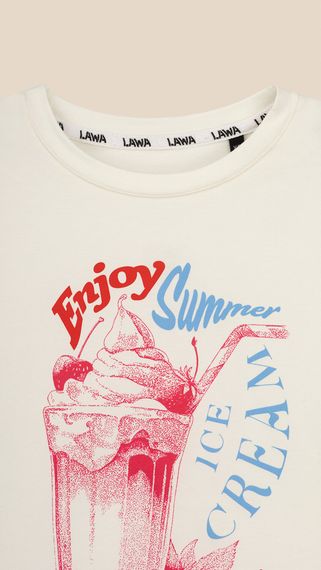 Футболка з принтом Enjoy Summer жіноча  LAWA P-WB02401 M Молочний shop (2000999215353) | Зображення 1