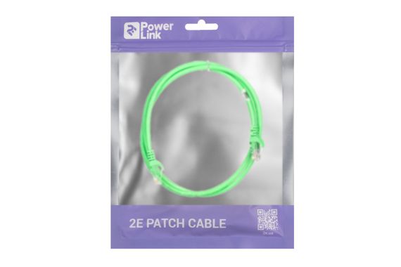 Патч-корд 2E Cat 5e,UTP,RJ45, 26AWG ,7/0.16 CCA, 1.20 m,PVC, Green (2E-PC5ECA-120GRN) | Зображення 2